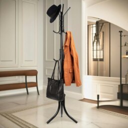 Rackhams Metal Coat Stand With 12 Hooks Black - thumbnail 4