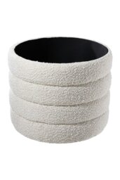 Rackhams Beige Upholstered Round Storage Ottoman for Bedroom Living Room and Makeup Room - Beige - thumbnail 3