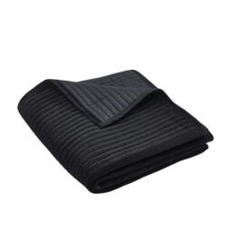 Rackhams Velvet Pinsonic Quilted Bedspread Black - 220 x 220 cm - Black - thumbnail 3