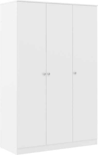 Rackhams Denver 3 Door Triple Wardrobe - White Gloss - image 1