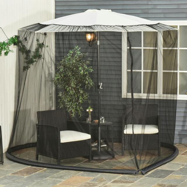 Rackhams 3(M) Garden Umbrella Parasol  Patio Table Mosquito Net Cover Screen Bug Netting Cover - image 1