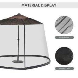 Rackhams 3(M) Garden Umbrella Parasol  Patio Table Mosquito Net Cover Screen Bug Netting Cover - thumbnail 5
