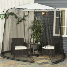Rackhams 3(M) Garden Umbrella Parasol  Patio Table Mosquito Net Cover Screen Bug Netting Cover - thumbnail 3