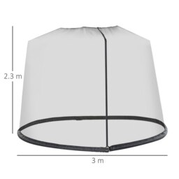 Rackhams 3(M) Garden Umbrella Parasol  Patio Table Mosquito Net Cover Screen Bug Netting Cover - thumbnail 6