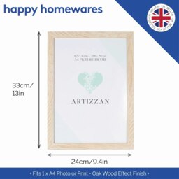 Rackhams Modern and Chic Oak Veneer Wood Effect A4 Certificate Frame for Wall or Table - thumbnail 6