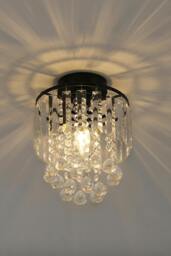 Rackhams Morden Crystal Mount Ceiling Light - Black - One Size - thumbnail 6