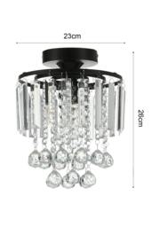 Rackhams Morden Crystal Mount Ceiling Light - Black - One Size - thumbnail 2