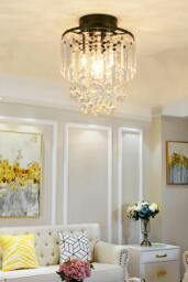 Rackhams Morden Crystal Mount Ceiling Light - Black - One Size - thumbnail 4