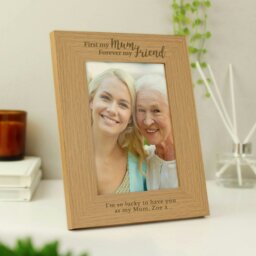 Rackhams Personalised First My Mum Forever My Friend 5x7 Oak Finish Photo Frame - thumbnail 4