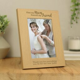 Rackhams Personalised First My Mum Forever My Friend 5x7 Oak Finish Photo Frame - thumbnail 1