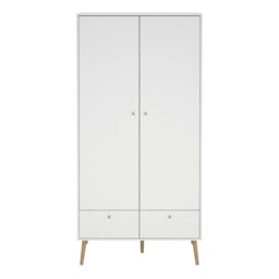 Rackhams Cumbria Wardrobe with 2 Doors + 2 Drawers White - White - Malemine - 1 - thumbnail 2