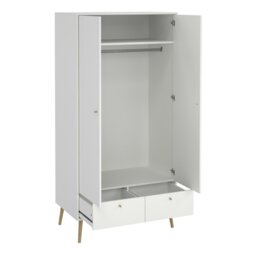 Rackhams Cumbria Wardrobe with 2 Doors + 2 Drawers White - White - Malemine - 1 - thumbnail 5
