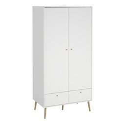 Rackhams Cumbria Wardrobe with 2 Doors + 2 Drawers White - White - Malemine - 1 - thumbnail 1