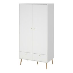 Rackhams Cumbria Wardrobe with 2 Doors + 2 Drawers White - White - Malemine - 1 - thumbnail 3