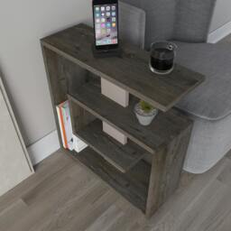 Rackhams Saly Modern 3-Tier Compact Side Table with Storage Shelves 57cm - White - thumbnail 6