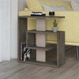 Rackhams Saly Modern 3-Tier Compact Side Table with Storage Shelves 57cm - White - thumbnail 2