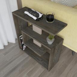 Rackhams Saly Modern 3-Tier Compact Side Table with Storage Shelves 57cm - White - thumbnail 5