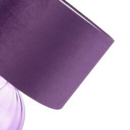 Rackhams Contemporary Deep Purple Ribbed Glass Table Lamp with Soft Velvet Fabric Shade - thumbnail 3