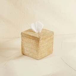 Rackhams Square Rattan Tissue Cover - Wicker Tissue Boxes - Natural - thumbnail 3