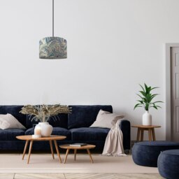 Rackhams Contemporary and Vivid Peacock Print Table/Pendant Lamp Shade in Soft Cotton - thumbnail 6
