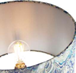 Rackhams Contemporary and Vivid Peacock Print Table/Pendant Lamp Shade in Soft Cotton - thumbnail 3