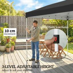 Rackhams 3 x 6 m Pop Up Gazebo, UPF50+ Wedding Party Tent Marquee - 590 x 297 x 285 cm - White - Pop Up Gazebo - thumbnail 6