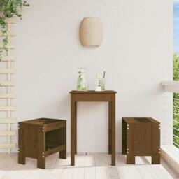 Rackhams Garden Stools 2 pcs Honey Brown 40x36x45 cm Solid Wood Pine - Brown - Solid pine wood