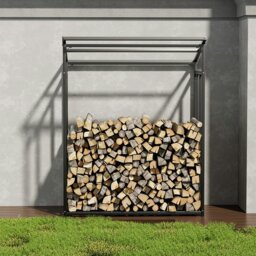Rackhams Garden Metal Tube Firewood Rack with PE Cover Roof - S SIZE - thumbnail 6