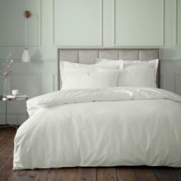 Rackhams 180 Thread Count Egyptian Cotton Duvet Cover Set Cream - Single - Cream - thumbnail 1