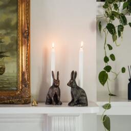 Rackhams Cast Aluminium Hare Candle Holder - Antique Copper - thumbnail 2