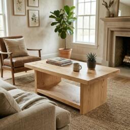 Rackhams Framed Storage Coffee Table - 140cm - Wide - 80cm - Walnut - thumbnail 2