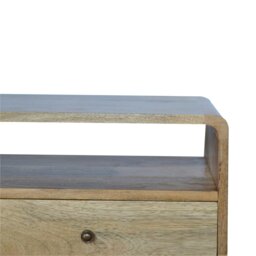 Rackhams Solid Wood Curved Oak-ish Media Unit - thumbnail 5
