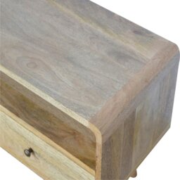 Rackhams Solid Wood Curved Oak-ish Media Unit - thumbnail 4