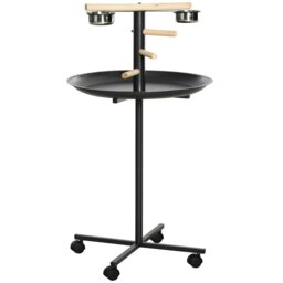 Rackhams Metal Bird Table Play Stand, Bird Feeder Station with Wheels Feeding Bowl - thumbnail 2
