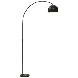 Rackhams Arc Floor Lamp for Living Room, Free Standing Tall Lamp - Black - 100L x 26W x 167H cm - thumbnail 2