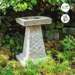 Rackhams Celtic style Birdbath with Square Top - thumbnail 2