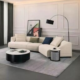 Rackhams Hoshi Two Seater, Three Seater, Curved Sofa, Linen - Three Seater 220cm - thumbnail 1
