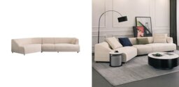 Rackhams Hoshi Two Seater, Three Seater, Curved Sofa, Linen - Three Seater 220cm - thumbnail 5