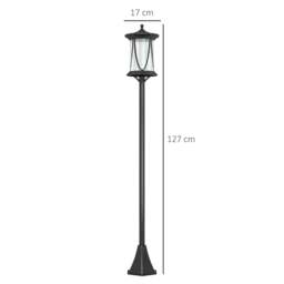 Rackhams Solar Lamp Post Light, 1.3 M LED Outdoor Street Light, Waterproof IP44 for Patio, Garden, Pathway, Cool White - thumbnail 3