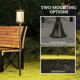 Rackhams Solar Lamp Post Light, 1.3 M LED Outdoor Street Light, Waterproof IP44 for Patio, Garden, Pathway, Cool White - thumbnail 6