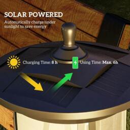 Rackhams Solar Lamp Post Light, 1.3 M LED Outdoor Street Light, Waterproof IP44 for Patio, Garden, Pathway, Cool White - thumbnail 4