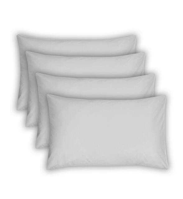 Rackhams Polycotton Housewife Pillowcases 4 Pack - White - Pillowcase (48cm x 74cm)