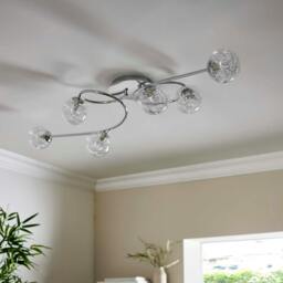 Rackhams Jaymie 6-Light Chrome Semi-Flush Ceiling Light - thumbnail 2