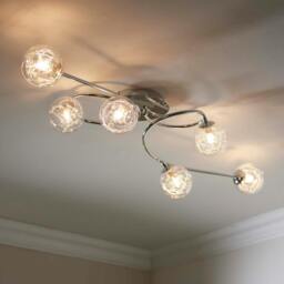 Rackhams Jaymie 6-Light Chrome Semi-Flush Ceiling Light - thumbnail 3