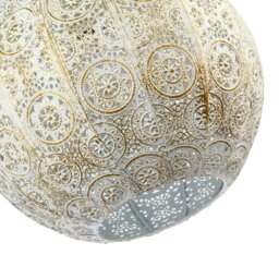 Rackhams Spherical Vintage Moroccan Pendant Lamp Shade in Brushed Cream Gold - thumbnail 5