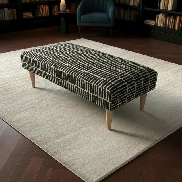 Rackhams Handmade Intricate Stitched Ottoman Seating – Premium Non-Storage Bench & Coffee Table - 50 x 40 Inches (127 x 102cm) - image 1