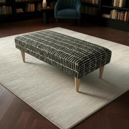 Rackhams Handmade Intricate Stitched Ottoman Seating – Premium Non-Storage Bench & Coffee Table - 50 x 40 Inches (127 x 102cm)