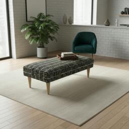 Rackhams Handmade Intricate Stitched Ottoman Seating – Premium Non-Storage Bench & Coffee Table - 50 x 40 Inches (127 x 102cm) - thumbnail 4