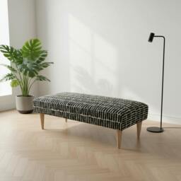 Rackhams Handmade Intricate Stitched Ottoman Seating – Premium Non-Storage Bench & Coffee Table - 50 x 40 Inches (127 x 102cm) - thumbnail 3