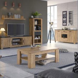 Rackhams Rapallo extending dining table 160-200cm in Chestnut and Matera Grey - Brown - No - Brown - thumbnail 5